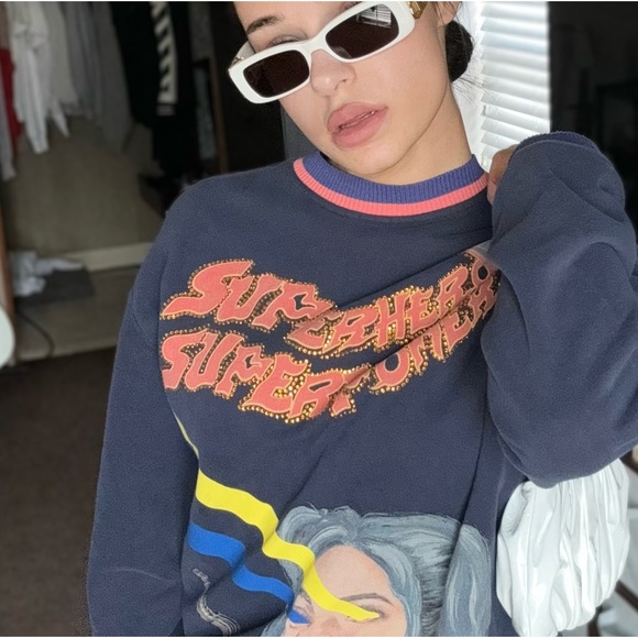 MUKZIN “Superhero” Navy Studded Sweater - Picture 3 of 6